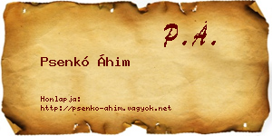 Psenkó Áhim névjegykártya